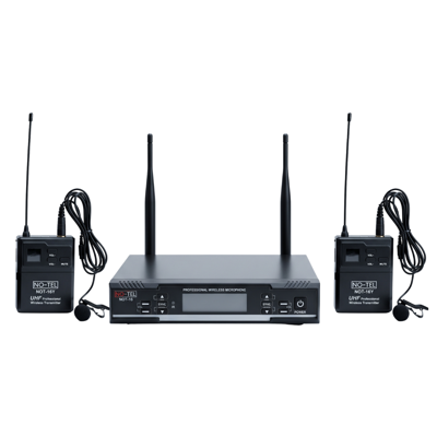 NOTEL NO-TEL NOT-16YY Çift Yaka ve Headset UHF Kablosuz Mikrofon Seti | 2 Bel Tipi Verici, 2 Kanal Alıcı, 2x100 Frekans