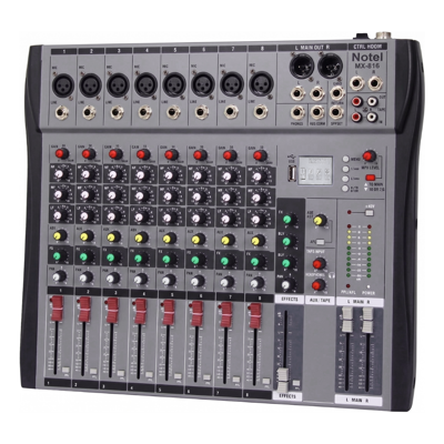 BOFMANN NOTEL 8 Kanallı, 24-Bit DAC Ses Kartlı ve Dijital Gecikmeli Deck Mikser