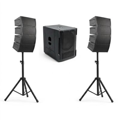 BOFMANN BF 812 Aktif Line Array Ses Sistemi: 800W 12 inç Aktif Subwoofer + 8 Adet 4 inç Line Array Kule Hoparlör (Mikser Gerektirmez, Bluetooth / USB / SD)