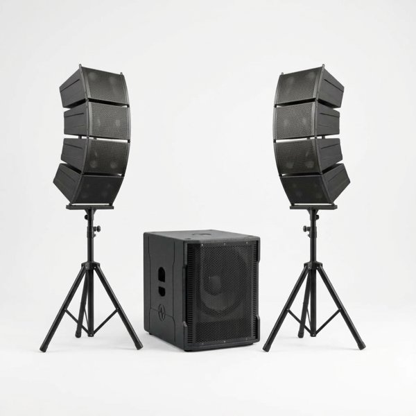 BOFMANN BF 1018 1000 W Aktif Line Array Ses Sistemi: 18 inç Aktif Subwoofer + 8 Adet 6.5 inç Line Array Kule Hoparlör (Mikser Gerektirmez, Bluetooth / USB / SD)