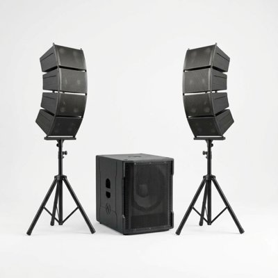 BOFMANN BF 1018 1000 W Aktif Line Array Ses Sistemi: 18 inç Aktif Subwoofer + 8 Adet 6.5 inç Line Array Kule Hoparlör (Mikser Gerektirmez, Bluetooth / USB / SD)