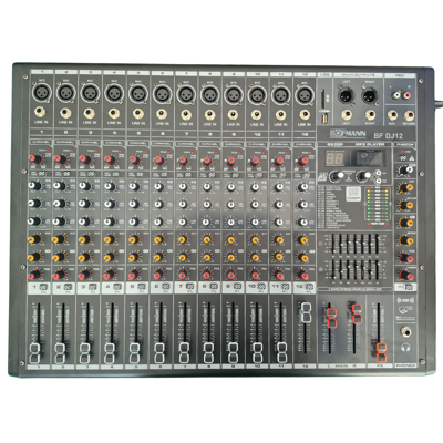 Bofmann BF-DJ12 12 Kanal Power Mikser 2x350W 99 DSP Bluetooth USB/MP3 Player Amfili Mikser