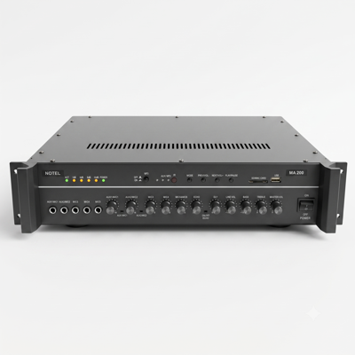 NOTEL 200 WATT HAT TRAFOLU 6 MİKROFON GİRİŞLİ AMPLİFİKATÖR