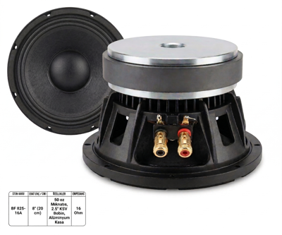 BOFMANN 8INCH 20 CM, ALUMINYUM ÇERÇEVE, 50 OZ, 2.5" KSV, 16 OHMS
