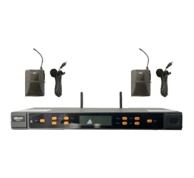 BOFMANN UHF 2X100 KANAL KABLOSUZ ÇİFT YAKA MİKROFONU