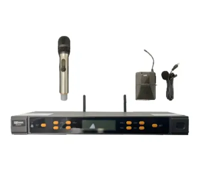 BOFMANN UHF 2X100 KANAL KABLOSUZ ÇİFT EL+YAKA MİKROFONU