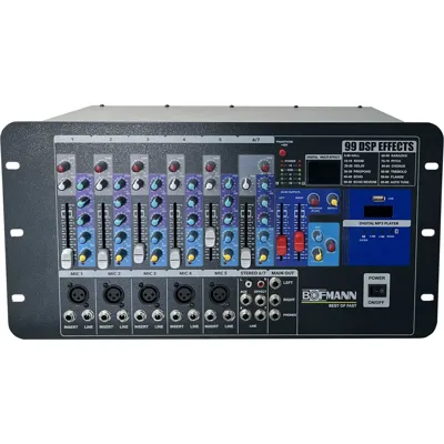 BOFMANN 7 KANAL 500W REVERB'LÜ MONO POWER MİKSER AMPLİFİKATÖR