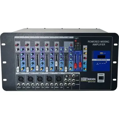 BOFMANN 7 KANAL 500W MONO REVERB'LÜ SMPS D CLASS POWER MİKSER AMPLİFİKATÖR