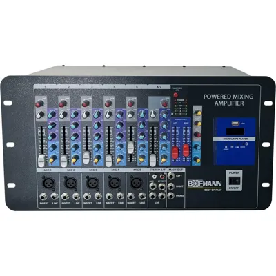 BOFMANN 7 KANAL 1000W EKO'LU MONO POWER MİKSER AMPLİFİKATÖR