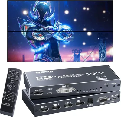 PIXOMA 4K HDMI 2.0 2X2 DVI VİDEO DUVAR KONTROLÖRÜ