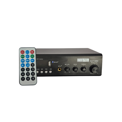 NOTEL 80W BLUETOOTH ve USB’li KOMPAKT MİKSER AMPLİFİKATÖR (100V Trafolu Sistem)