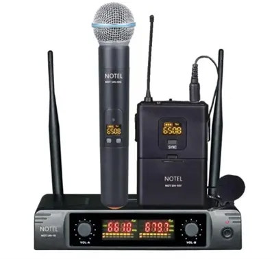 NOTEL UHF KABLOSUZ 2X30 KANAL 1EL+1YAKA MİKROFONU