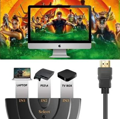 PIXOMA 3 Giriş 1 Çıkışlı 4K HDMI anahtarlayıcı 6